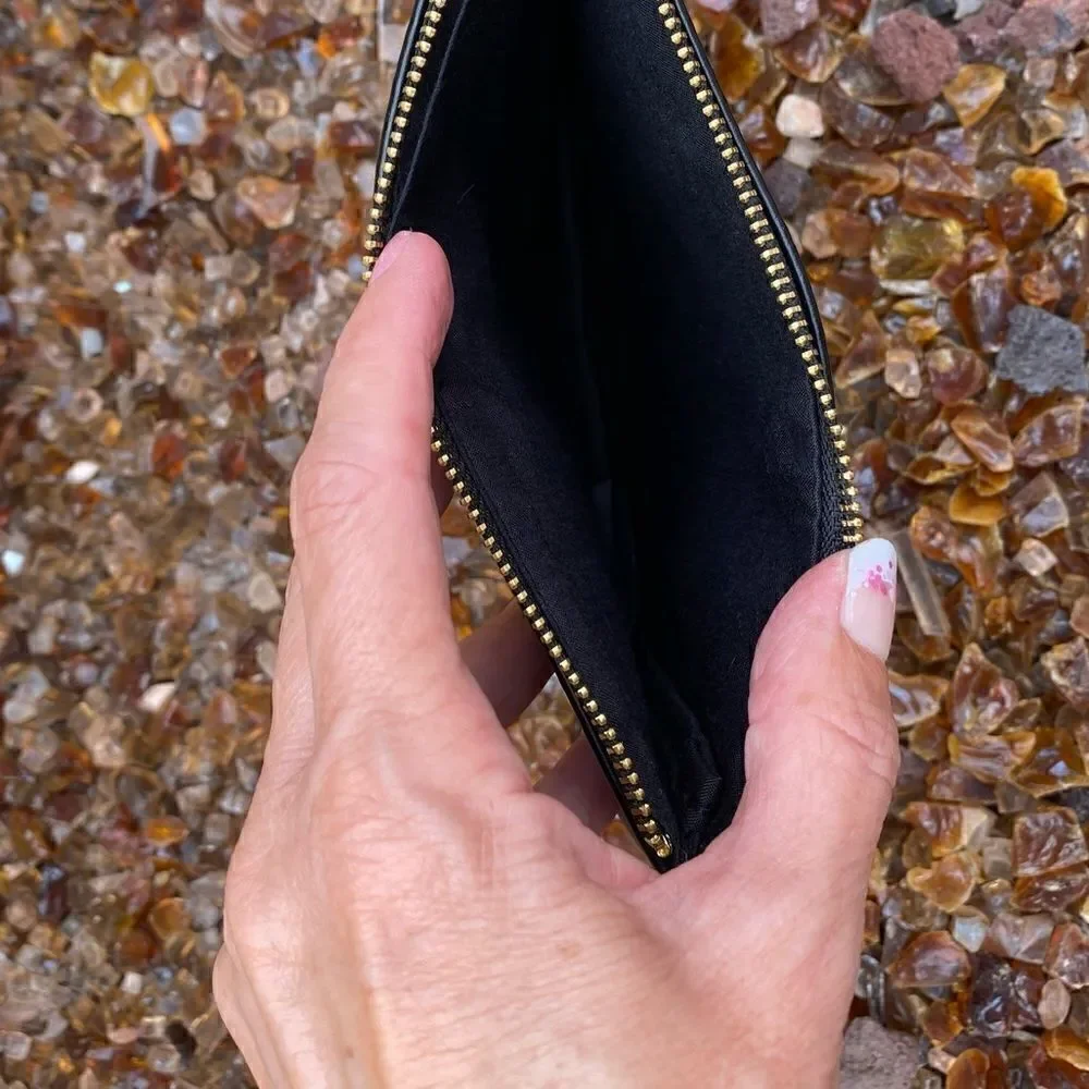 Yves Saint Laurent (YSL) Beaute Black Clutch/Pouch with Gold Detailing. EUC!